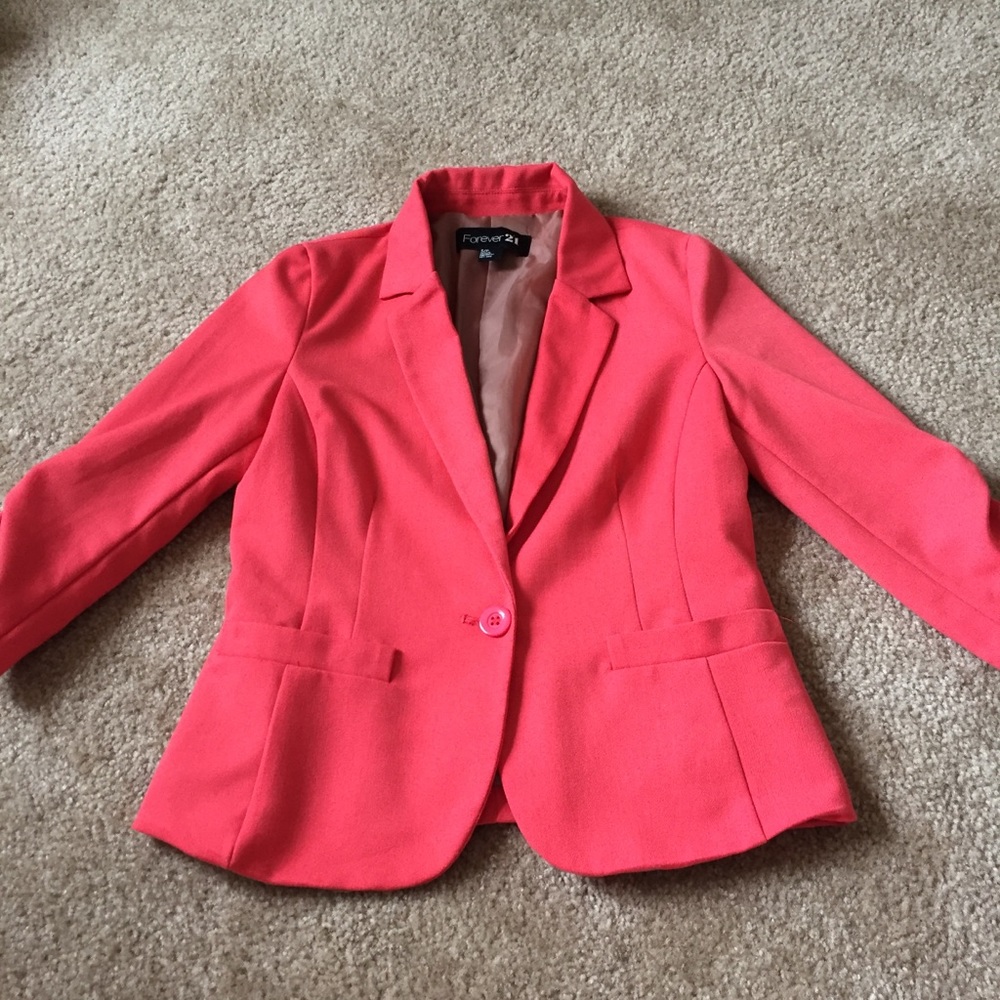 Small Coral Blazer Forever21